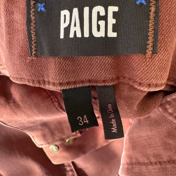 PAIGE Brooklyn Crop Wide Leg Double Button Jeans Vintage Brunette Size 34 NWT - Picture 6 of 7